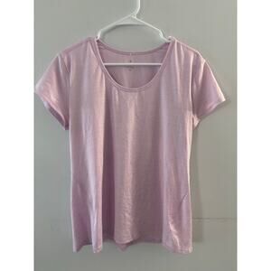 Athleta Womens Shadow Stripe Chi Tee Size XL Lilac Short Sleeve Athleisure